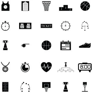 Basketball icon set Stock Illustration