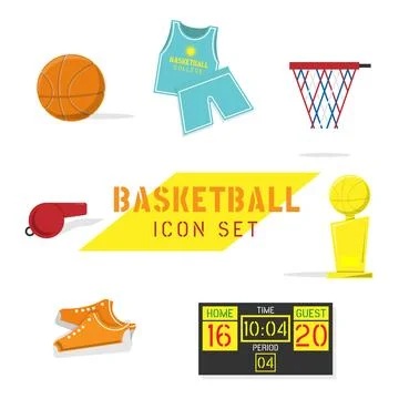 Basketball icon set Stock Illustration