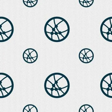 Basketball icon sign. Seamless pattern with geometric texture. Vector Stock Illustration