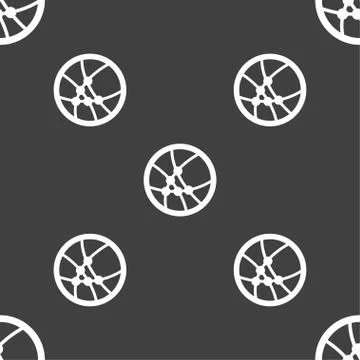 Basketball icon sign. Seamless pattern on a gray background. Vector Illustrazione stock