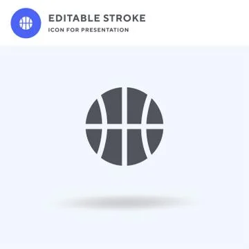 Basketball icon vector, filled flat sign, solid pictogram isolated on white,  Illustrazione stock