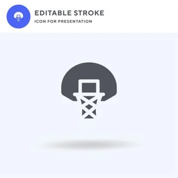 Basketball icon vector, filled flat sign, solid pictogram isolated on white,  스톡 일러스트