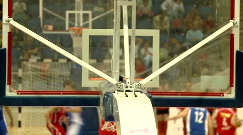 Basketball. Inserted the basket in the end of attack. Basketball game Stock Footage 56399176