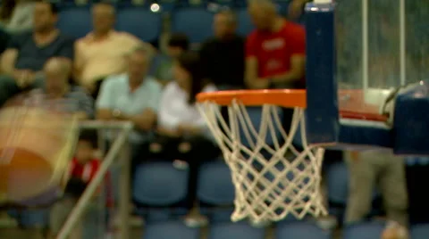 Basketball. Inserted the basket in the end of attack at a basketball game Stock Footage 56399217