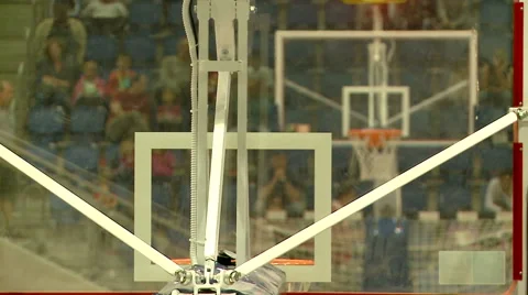 Basketball. Inserted the basket in the end of attack at a basketball game Video stock 56399482