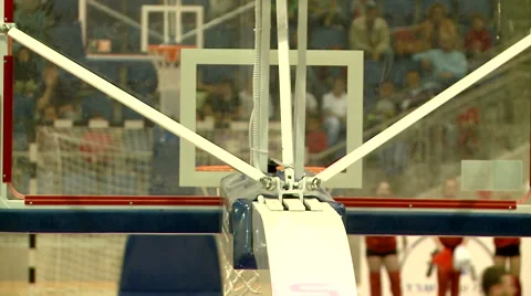 Basketball. Inserted the basket in the end of attack at a basketball game Stock Footage 56399727