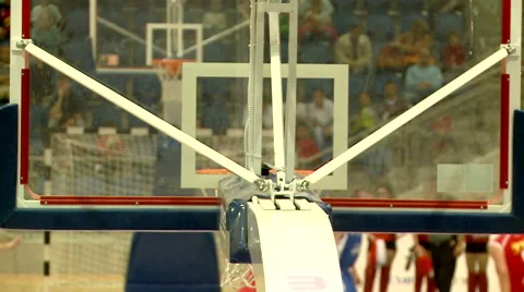 Basketball. Inserted the basket in the end of attack at a basketball game Stock Footage 56399840