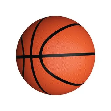 Basketball isolated on white background, 3d illustration Illustrazione stock
