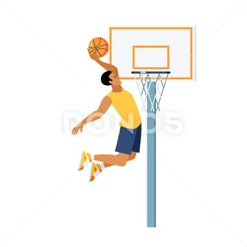 Basketball Jump Illustration Stock Illustration