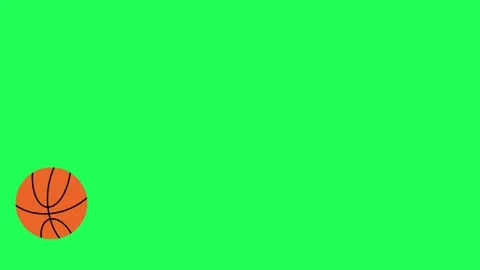 Basketball is jumping on Green Screen background, rolling Right and left Stock Footage 274633194