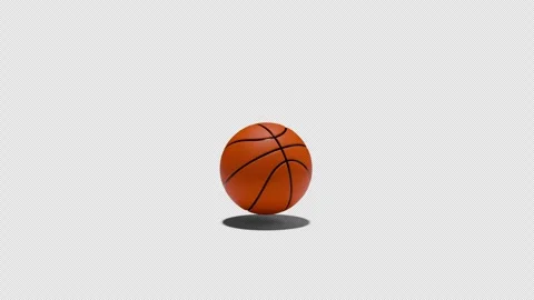 Basketball Jumping Towards Camera Isolated Alpha Channel Matte Stock Footage 340359874