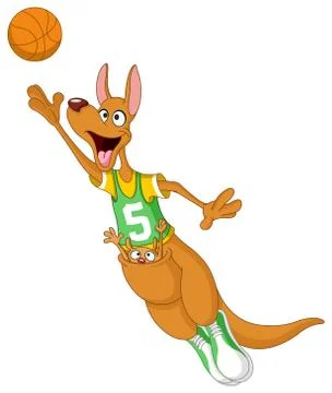 Basketball kangaroo Stock Illustration