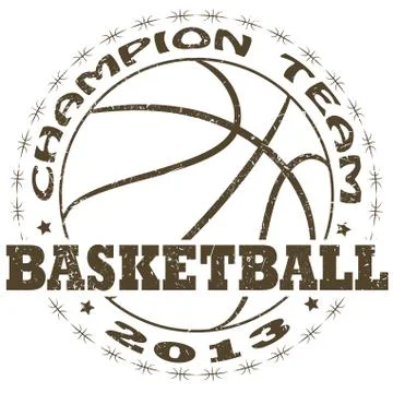 Basketball label Stock Illustration
