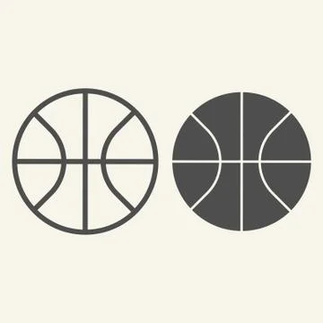 Basketball line and solid icon. Basketball ball outline style pictogram on beige Illustrazione stock