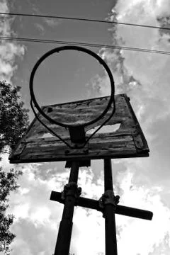 Basketball loop and sky Foto stock