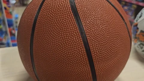 Basketball Lying On The Shelf Stock Footage 295146447