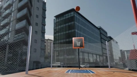 Basketball making a basket. Stock Footage 330686550