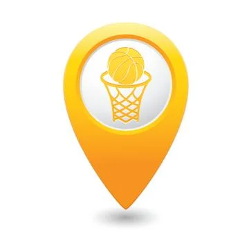Basketball MAP pointer yellow Stock Illustration