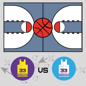 Basketball Match Objects Stock Illustration
