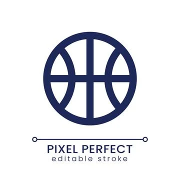 Basketball match pixel perfect linear ui icon Ilustração Stock