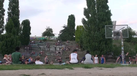 Basketball at Mauerpark Stock Footage 52490073
