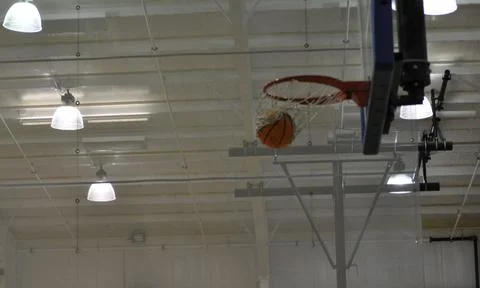 Basketball in Net Foto stock