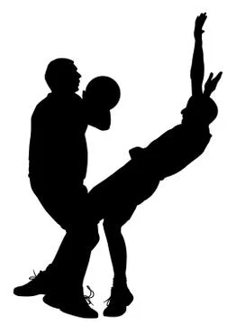 Basketball offensive game Stock Illustration