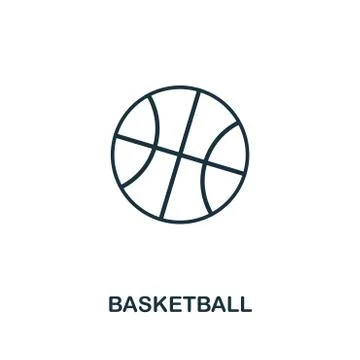 Basketball outline icon. Simple element illustration. Basketball icon in outline Stock Illustration