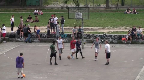 Basketball at Park Stock Footage 52491023