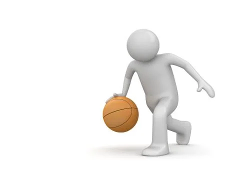 Basketball player (3d isolated characters on white background, sports series) Stock Illustration