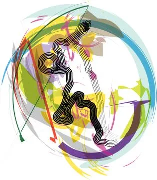 Basketball player in action Stock Illustration