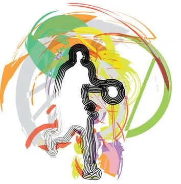 Basketball player in action Stock Illustration