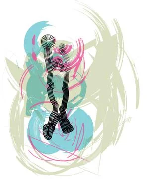 Basketball player in action Stock Illustration