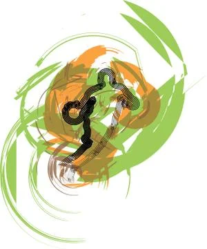 Basketball player in action Stock Illustration