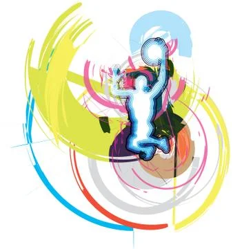 Basketball player in action Stock Illustration
