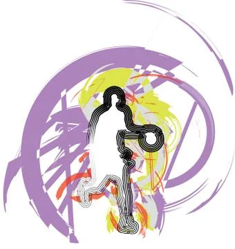 Basketball player in action Stock Illustration