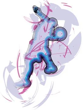 Basketball player in action Stock Illustration