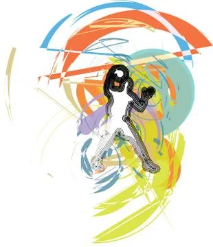 Basketball player in action Illustrazione stock