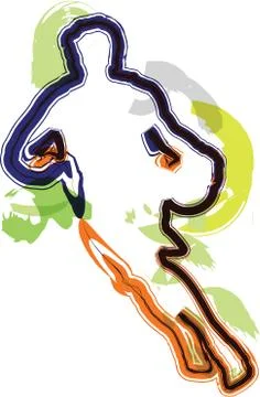 Basketball player in action Stock Illustration