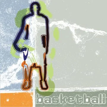 Basketball player in action Stock Illustration