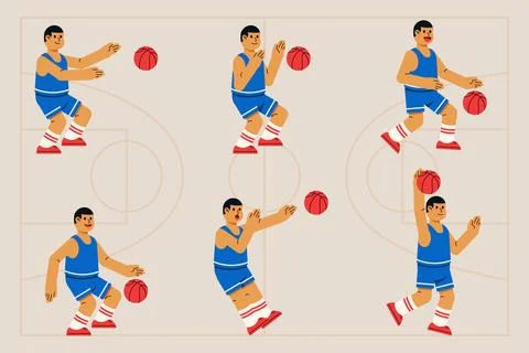 Basketball Player Action Illustrazione stock