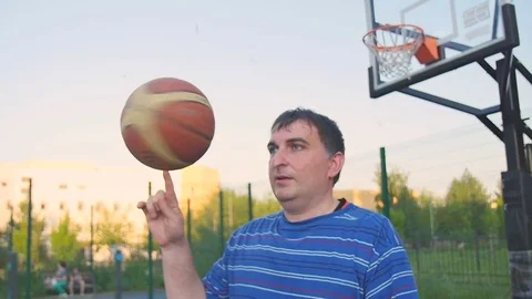 Basketball Player With a Ball Stock Footage 79465082