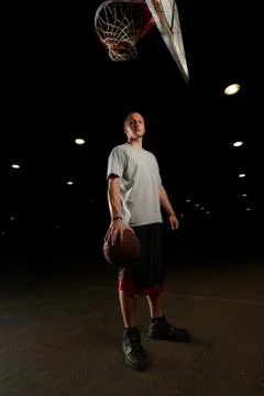 Basketball player with ball Stock Photos