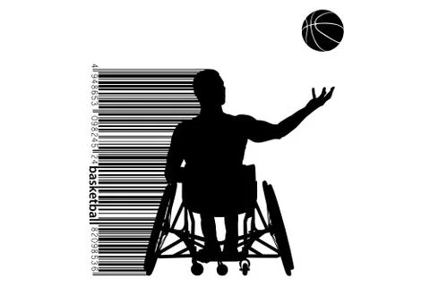 Basketball player disabled. Vector illustration Stock Illustration