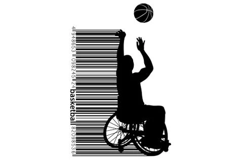 Basketball player disabled. Vector illustration Stock Illustration