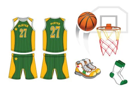 Basketball Player Equipment Stock Illustration