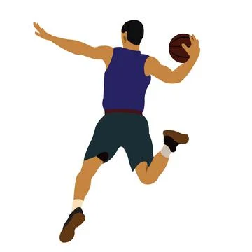 Basketball Player Flat Vector Illustrator Stock Illustration