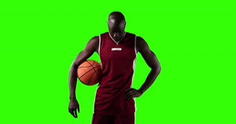Basketball player on green screen Видео 138361931