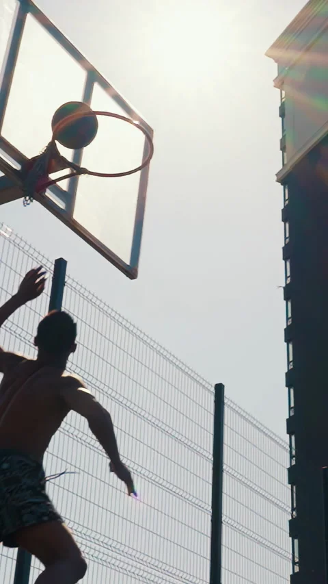 Basketball player hits the ring Stock Footage 259268482