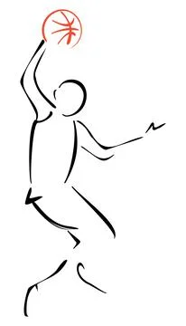 Basketball player jumping Stock Illustration